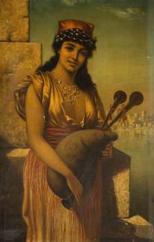 Long, Edwin, 1829-1891; Girl with Bagpipes