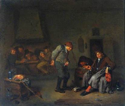 van Heemskerck II, Egbert, 1634/1635-1704; Boors Carousing and Playing Cards