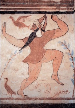 Phersu_from_the_painted_walls_of_the_tomb_of_the_Augurs_at_Tarquinia,_525-500_BCE,_Etruscan
